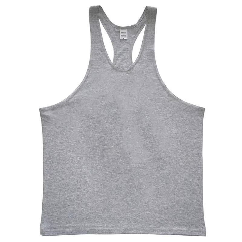 Mens Tank Top Gym Stringer Singlets Fitness Clothing Workout Cotton Sleeveless Shirt Summer Undershirt Vest Male