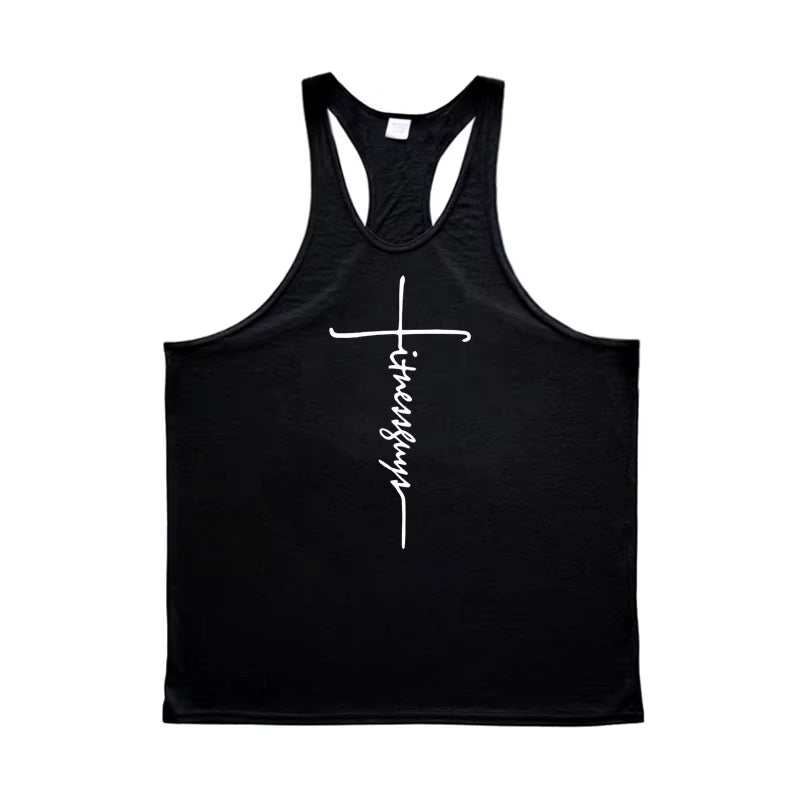 Mens Tank Top Gym Stringer Singlets Fitness Clothing Workout Cotton Sleeveless Shirt Summer Undershirt Vest Male