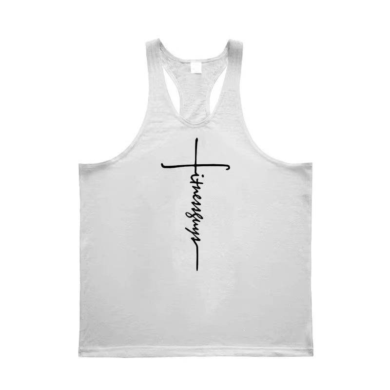 Mens Tank Top Gym Stringer Singlets Fitness Clothing Workout Cotton Sleeveless Shirt Summer Undershirt Vest Male