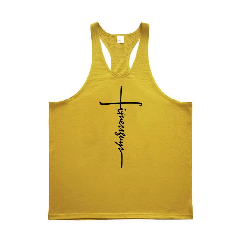 Mens Tank Top Gym Stringer Singlets Fitness Clothing Workout Cotton Sleeveless Shirt Summer Undershirt Vest Male