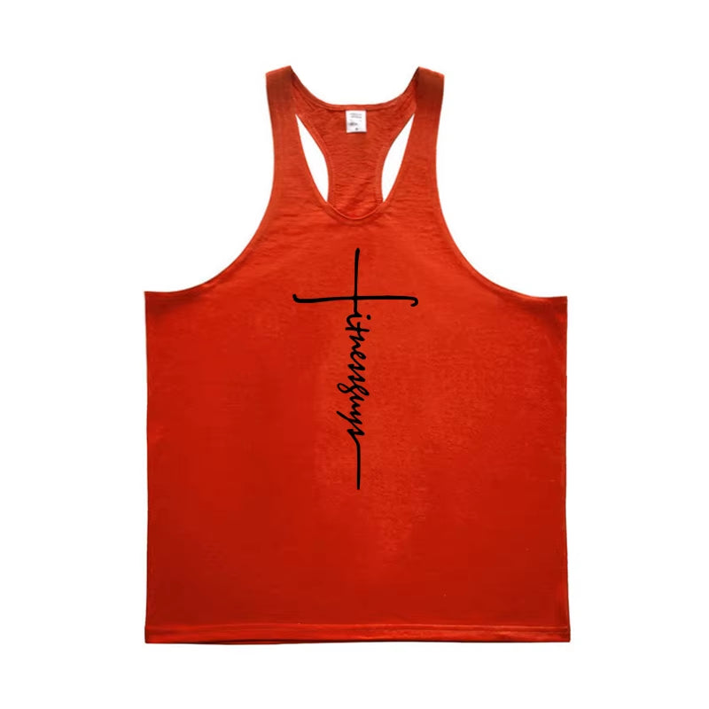 Mens Tank Top Gym Stringer Singlets Fitness Clothing Workout Cotton Sleeveless Shirt Summer Undershirt Vest Male