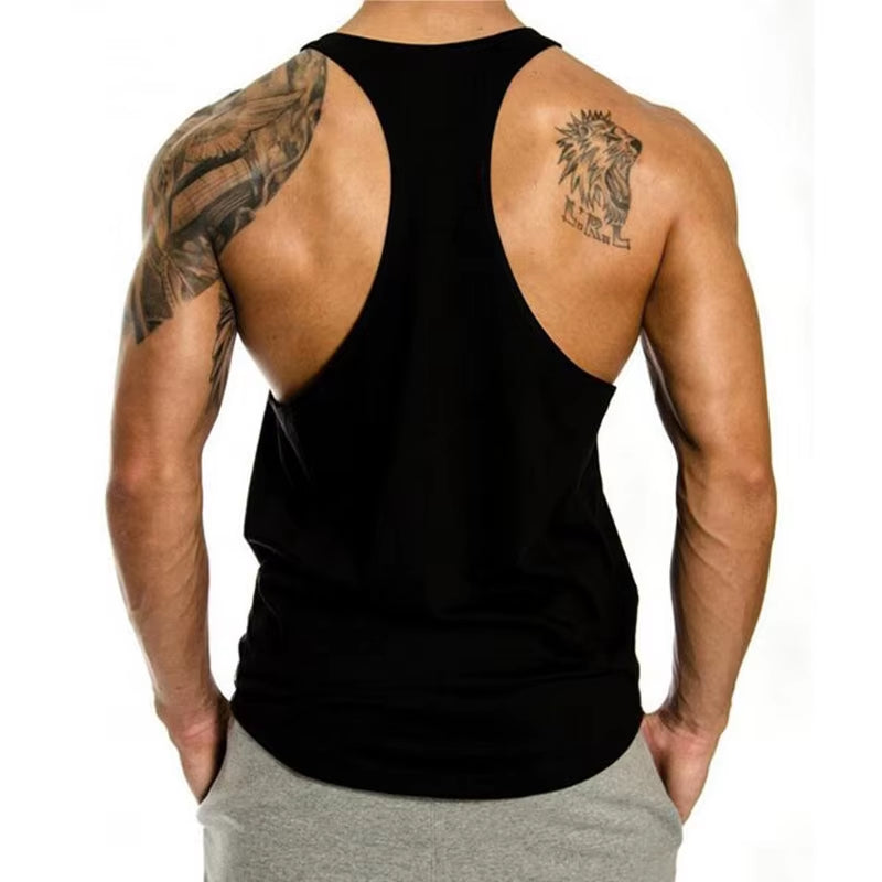 Mens Tank Top Gym Stringer Singlets Fitness Clothing Workout Cotton Sleeveless Shirt Summer Undershirt Vest Male