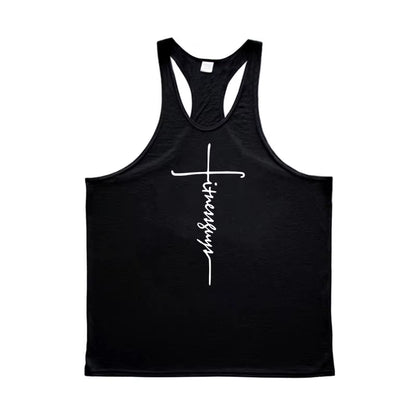 Mens Tank Top Gym Stringer Singlets Fitness Clothing Workout Cotton Sleeveless Shirt Summer Undershirt Vest Male