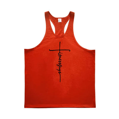 Mens Tank Top Gym Stringer Singlets Fitness Clothing Workout Cotton Sleeveless Shirt Summer Undershirt Vest Male
