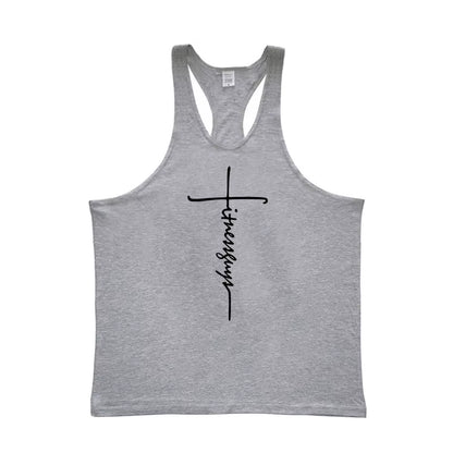 Mens Tank Top Gym Stringer Singlets Fitness Clothing Workout Cotton Sleeveless Shirt Summer Undershirt Vest Male